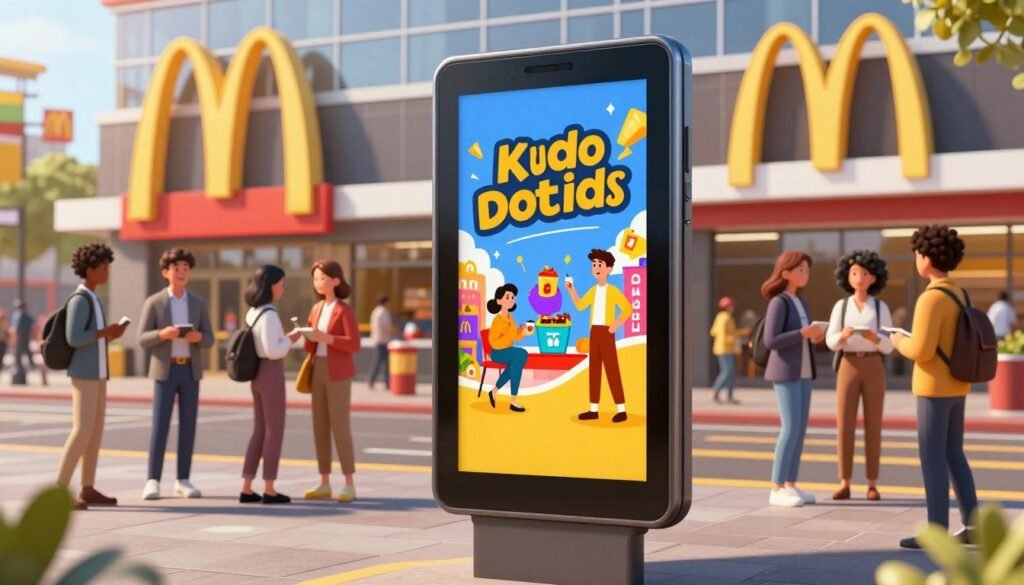 publicité mobile devant mcdonald’s