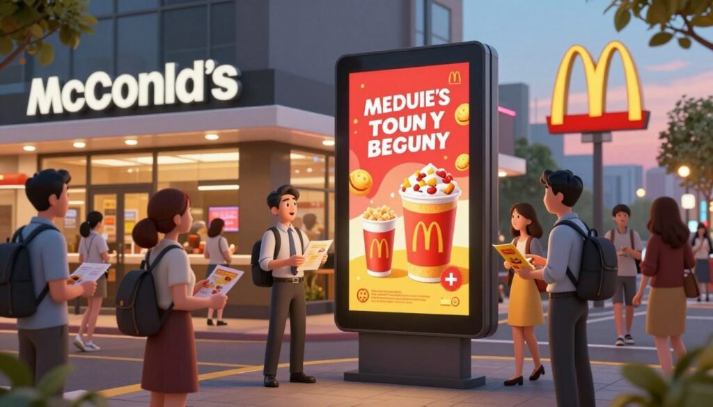 publicité mobile devant mcdonald’s