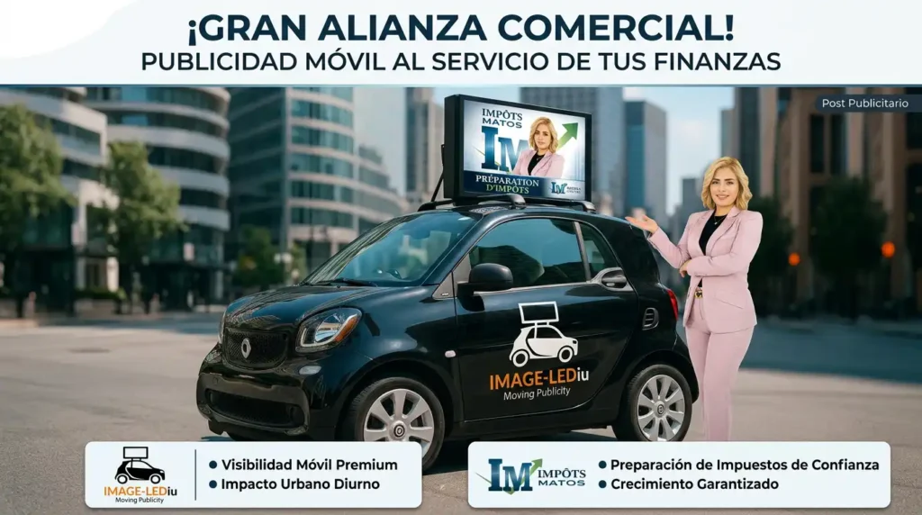 Alliance commercial ImageLEDiu et Impots Matos. Montréal, Quebec
