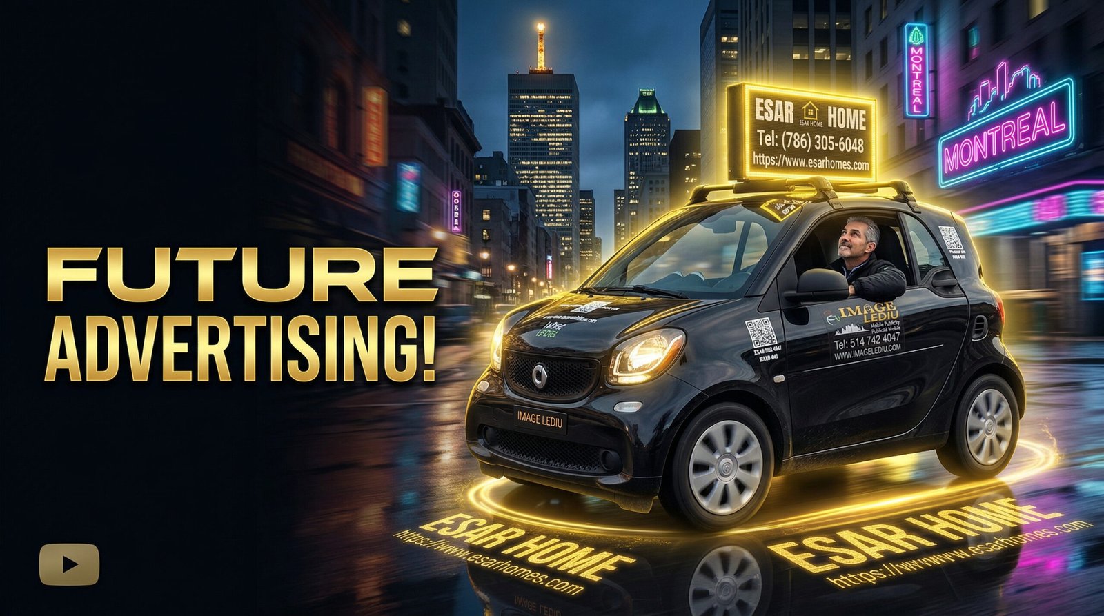 Image LEDiu Montréal publicité mobile LED